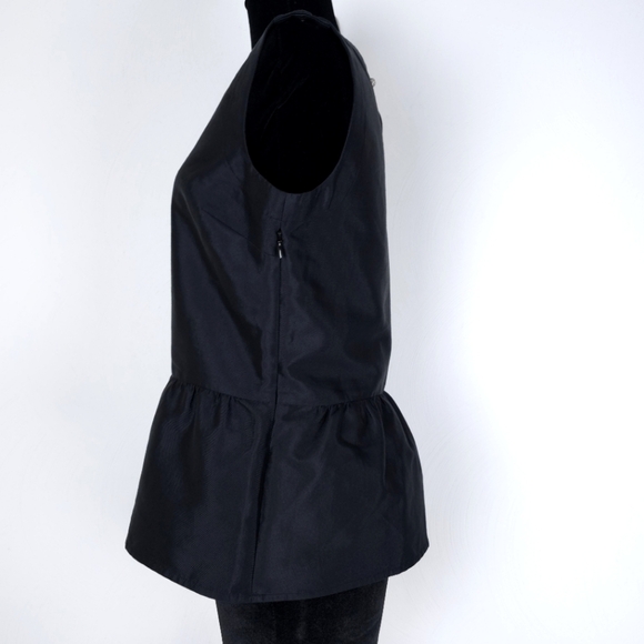 Vineyard Vines Sleeveless Peplum Swing Silk Top Jet Black size 6 - Picture 2 of 9